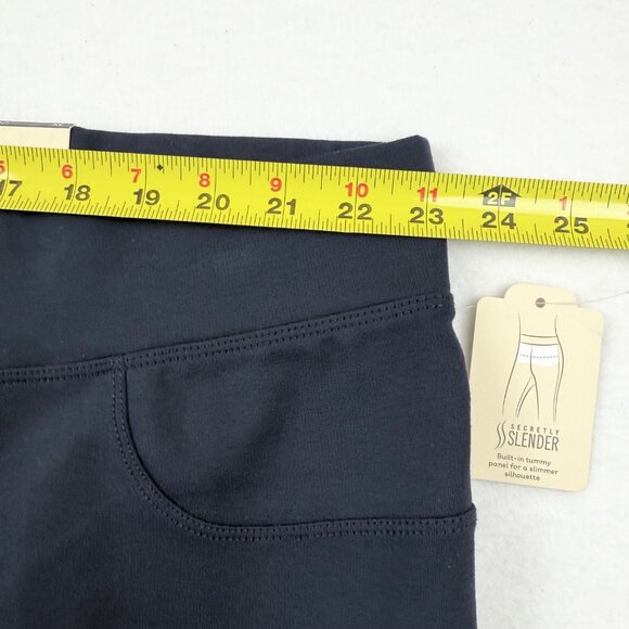 St Johns Bay Women's Tummy Panel Pull-on Skinny Leg Stretch Navy Leggings 3X NWT - Picture 7 of 12